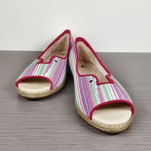 UGG Marleigh Serape Genuine Lamb Fur Lined Sandal Multicolored Womens Size 11 M - Picture 5 of 13